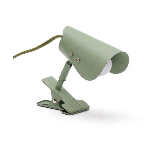 Zelená kovová stolová lampa s klipom (výška  16 cm) Jula – Kave Home