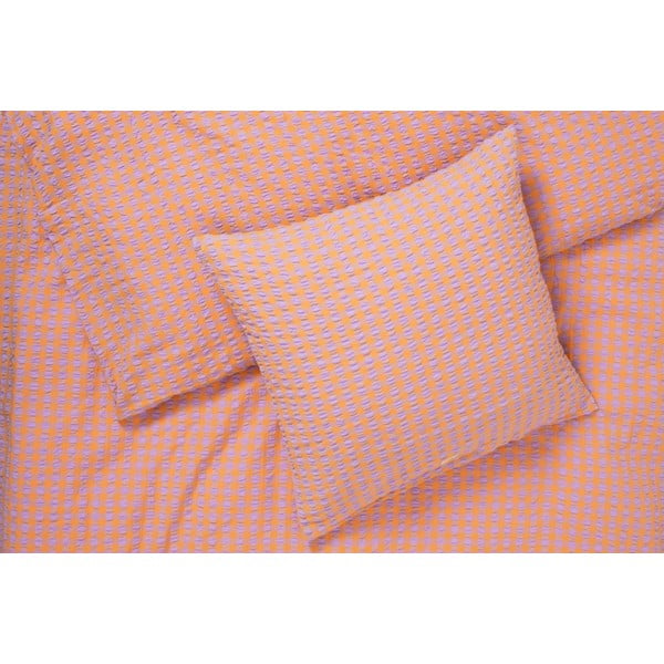 Krepové obliečky na jednolôžko v oranžovo-ľavanduľovej farbe 140x200 cm Bæk&Bølge – JUNA-image-2