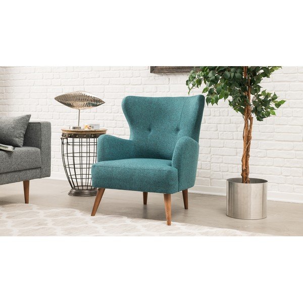 Modré kreslo ušiak Balcab Home Jane-image-1