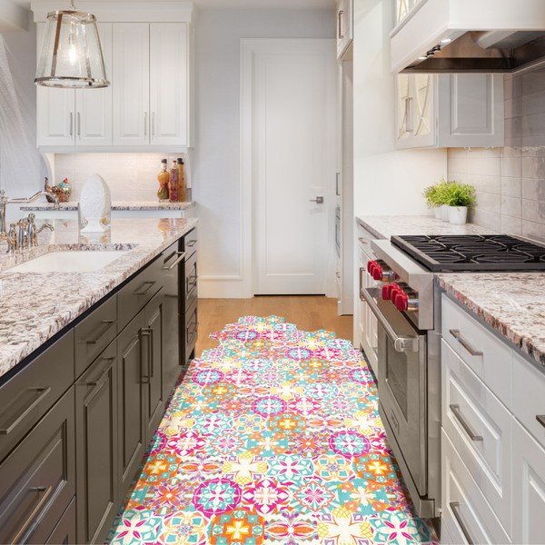 Sada 10 samolepiek na podlahu Ambiance Floor Stickers Hexagons Lusiana, 40 × 90 cm-image-1