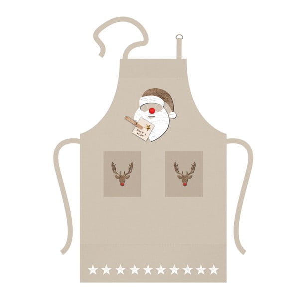 Bavlnená kuchynská zástera s vianočným motívom PPD Santa Red Nose