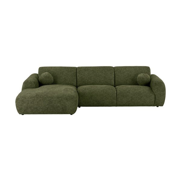 Zelená rohová pohovka (ľavý roh/s leňoškou) Clyde – House Nordic