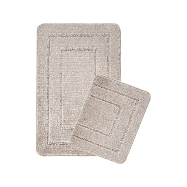 Svetlohnedé kúpeľňové predložky v súprave 2 ks 50x80 cm Cerceve – Foutastic