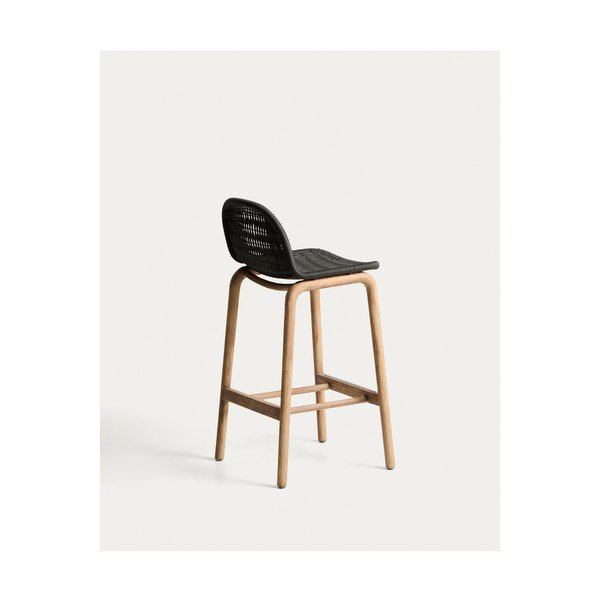 Tmavosivá drevená záhradná barová stolička Alipa – Kave Home-image-3