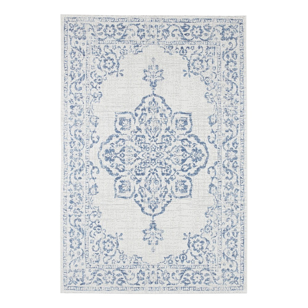 Modro-krémový vonkajší koberec NORTHRUGS Tilos, 120 x 170 cm