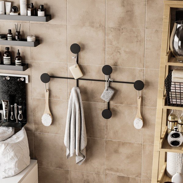 Čierny kovový nástenný vešiak Dama – Kalune Design-image-3