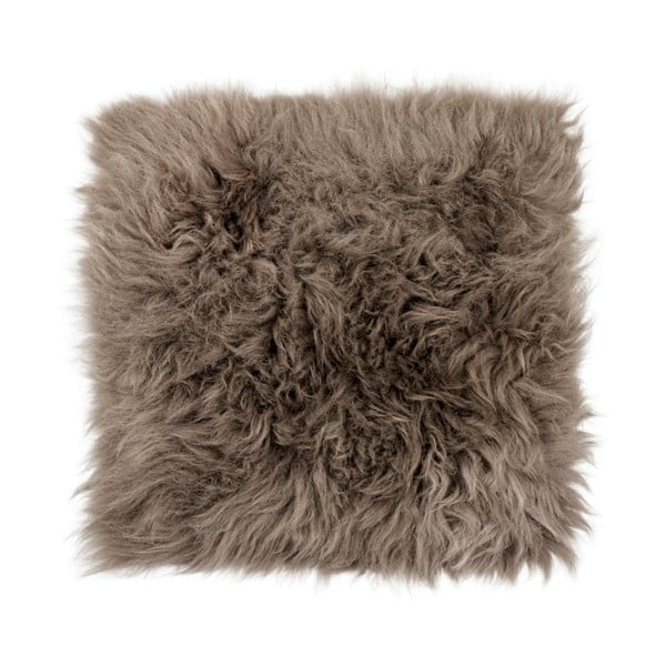 Sivohnedý podsedák z ovčej kožušiny s dlhým vlasom Arctic Fur Milo, 37 × 37 cm