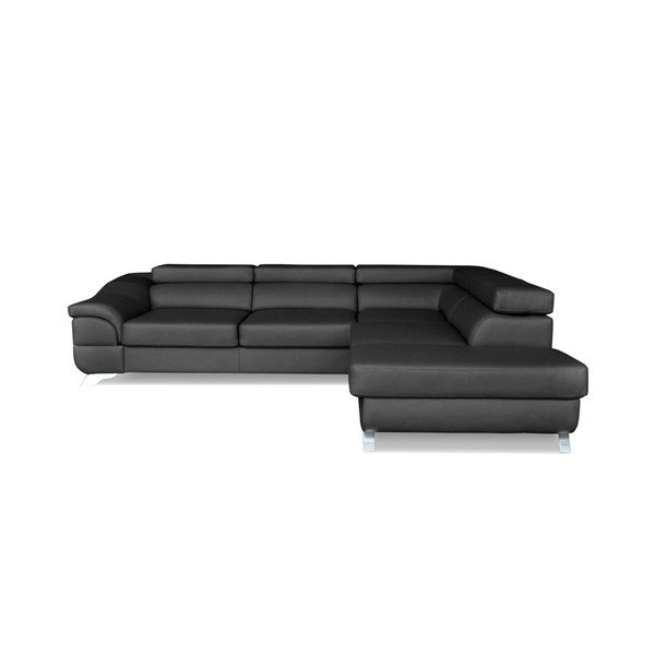 Tmavosivá rohová rozkladacia pohovka Windsor & Co. Sofas Omnikron, pravý roh-image-3