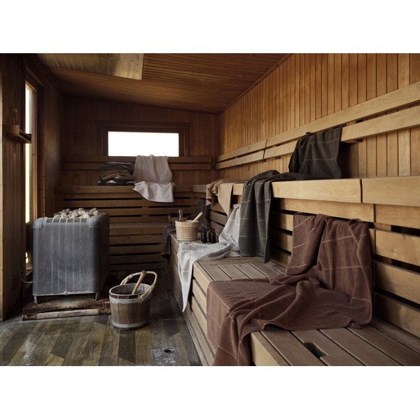 Taupe froté bavlnený uterák 50x100 cm Sauna – Zone-image-1
