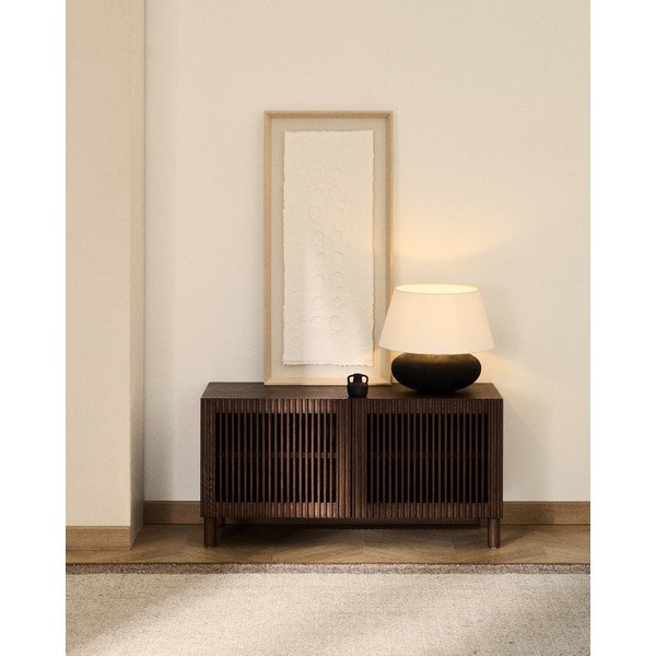 Tmavohnedá skrinka na topánky v dekore jaseňa 98x50x43 cm Beyla – Kave Home-image-1