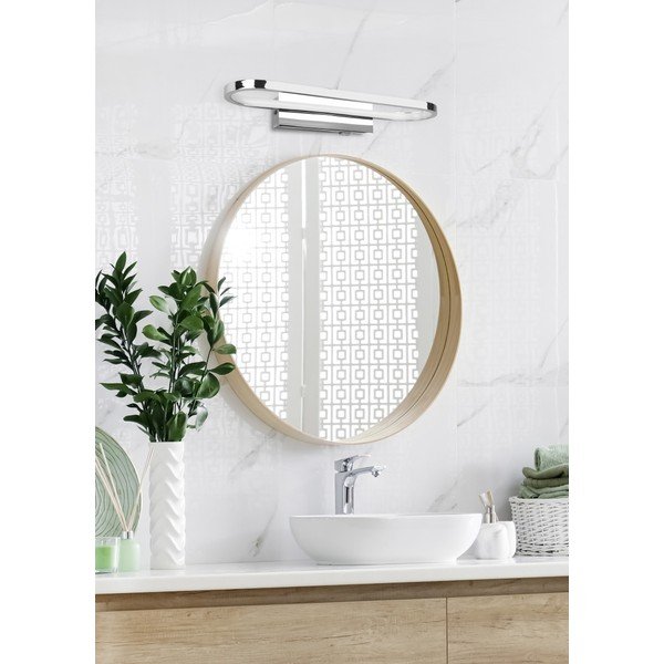 LED nástenné svietidlo v lesklej striebornej farbe (dĺžka 40 cm) Gianni - Trio-image-1