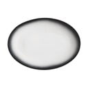 Bielo-čierny keramický oválny tanier Maxwell & Williams Caviar, 35 x 25 cm