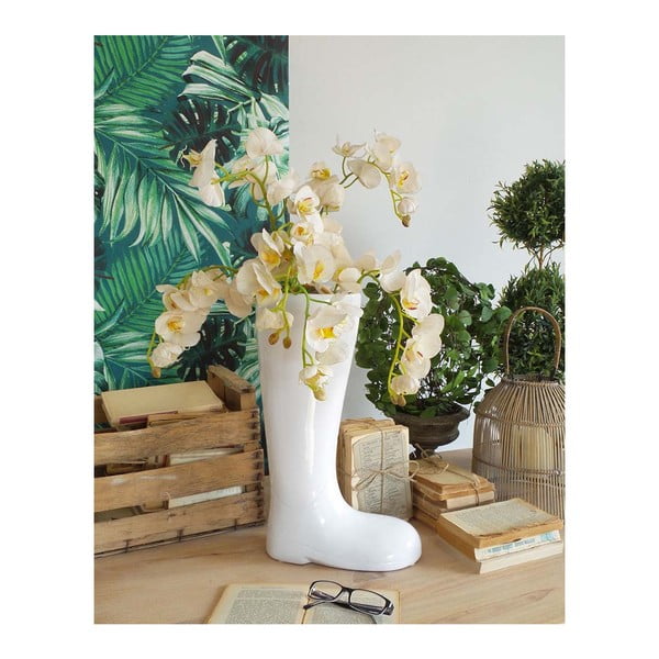 Biela keramická váza v tvare čižmy Orchidea Milano Lu×ury