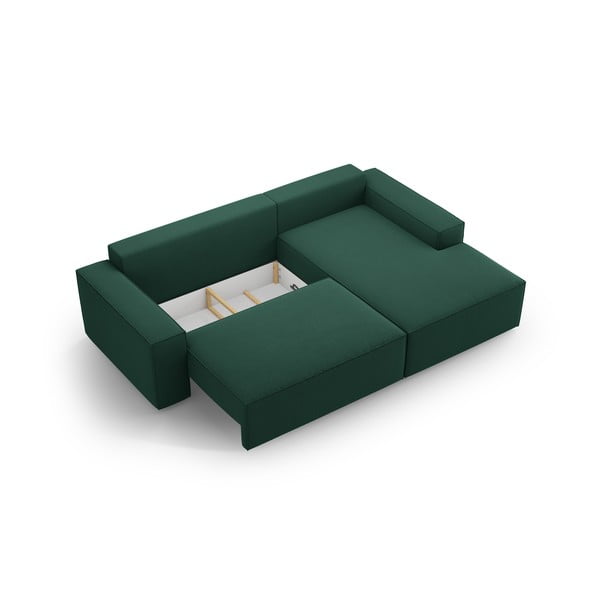 Zelená rozkladacia rohová pohovka (pravý roh) Jodie – Micadoni Home-image-4