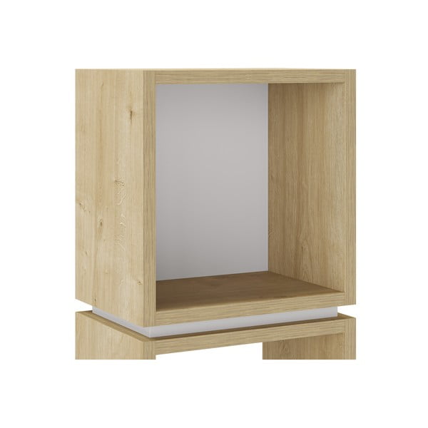 Knižnica v dekore duba v bielo-prírodnej farbe 32x66 cm Lofty – Marckeric-image-3