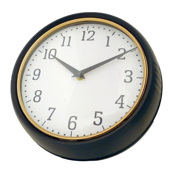 Čierne nástenné hodiny Maiko Reloj, ⌀ 24 cm