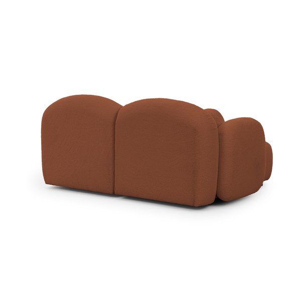 Terakotová rohová pohovka z textílie buklé (ľavý roh/s leňoškou) Orbit – Ropez-image-3