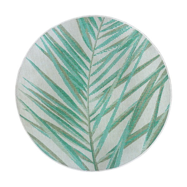 Zeleno-béžový vonkajší koberec NORTHRUGS Palm, ø 160 cm