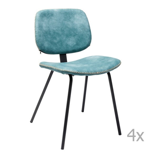 Sada 4 modrých jedálenských stoličiek Kare Design Barber