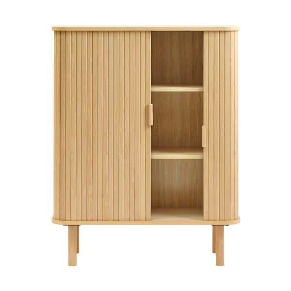 Skrinka v dekore duba s posuvnými dverami v prírodnej farbe 113x90 cm Cavo – Unique Furniture-image-3