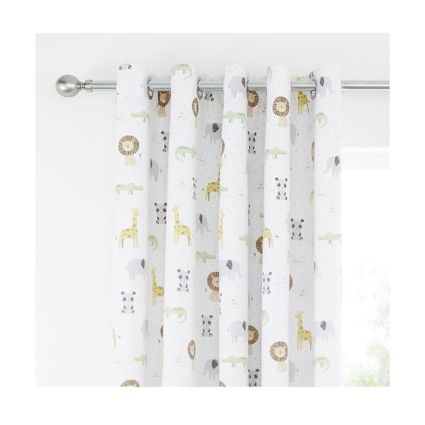 Biely detský záves 2 ks 168x183 cm Roarsome Animals – Catherine Lansfield