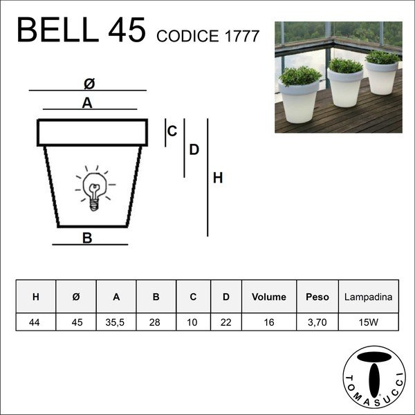 Biely kvetináč s podsvietením Tomasucci Classic, ⌀ 45 cm-image-2