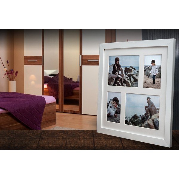 Biely rámček na 4 fotografie Styler Narvik, 39 × 39 cm-image-1