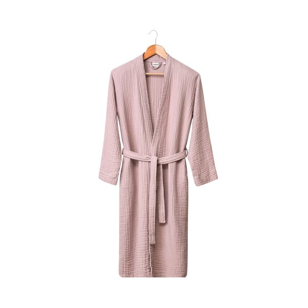 Ružový mušelínový župan veľkosť S/M Kimono – Foutastic