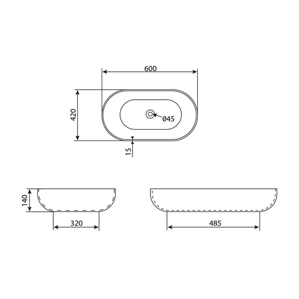 Biele keramické umývadlo Sapho Caleo, 60 x 42 cm-image-3