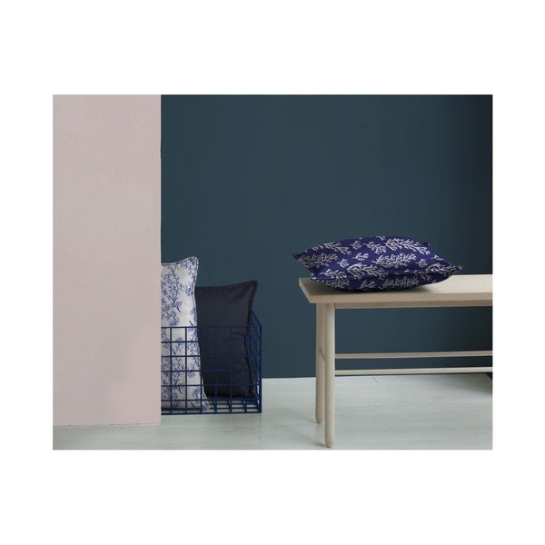Modro-biela dekoratívna obliečka na vankúš Velvet Atelier Sea, 50 × 25 cm-image-2
