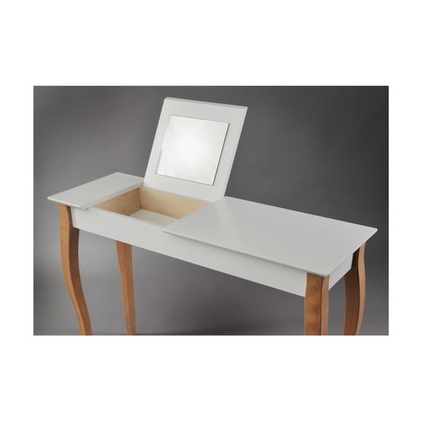 Biely toaletný stolík so zrkadlom Ragaba Dressing Table, dĺžka 105 cm-image-3