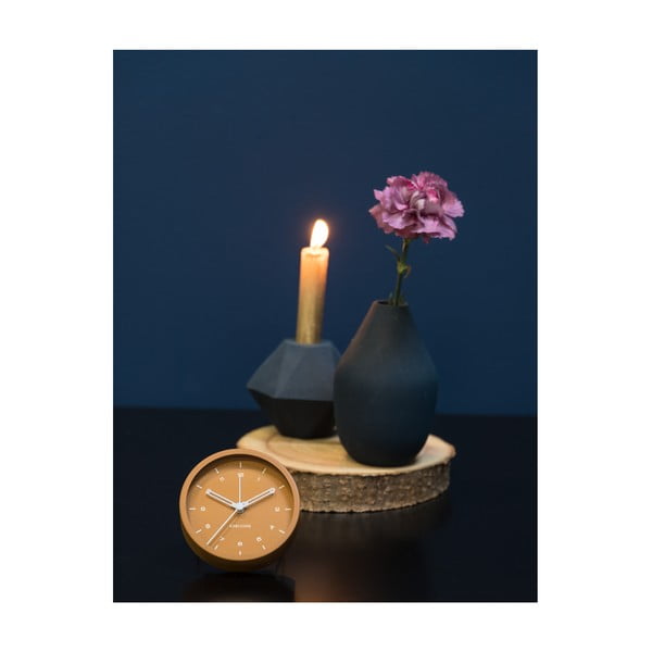 Karamelovohnedý budík Karlsson Tinge, ø 9 cm-image-1