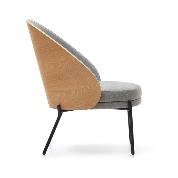 Kreslo v sivo-prírodnej farbe Eamy – Kave Home-image-3