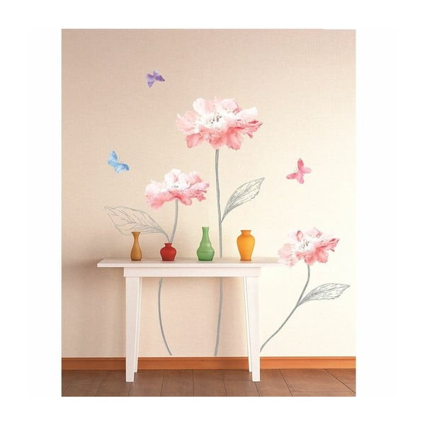 Samolepka Ambiance Light Pink Flowers And Butterflies-image-1