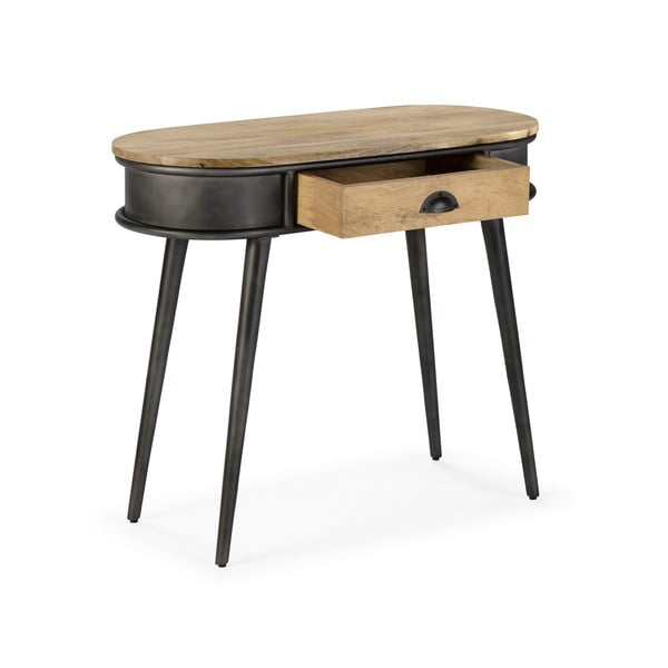 Čierny/v prírodnej farbe konzolový stolík 38x90 cm Delhi – MOME-image-2