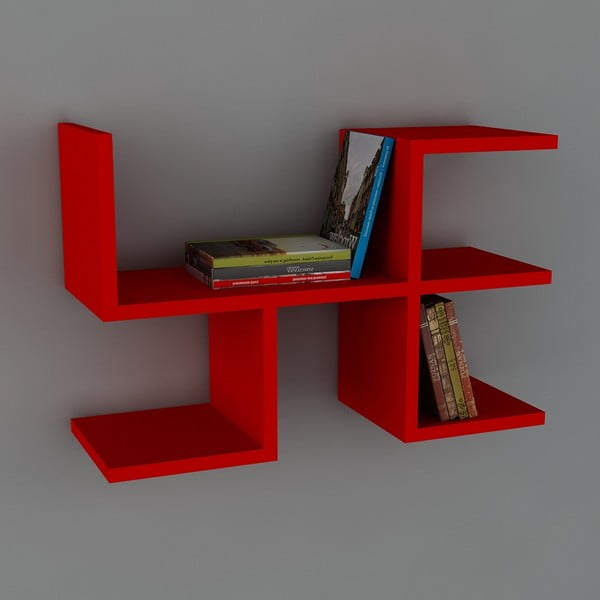 Polica Cool Book Red, 61,8x40x22 cm