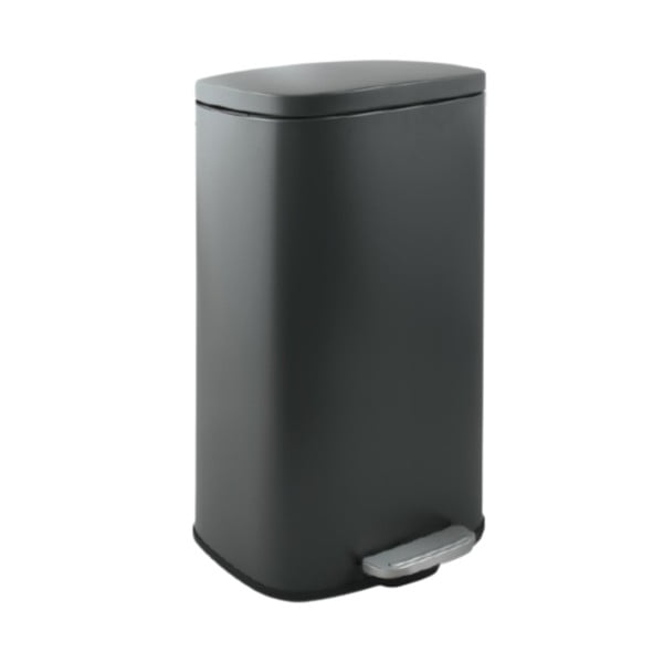 Tmavosivý nášľapný oceľový odpadkový kôš 50 l Akira – Spirella