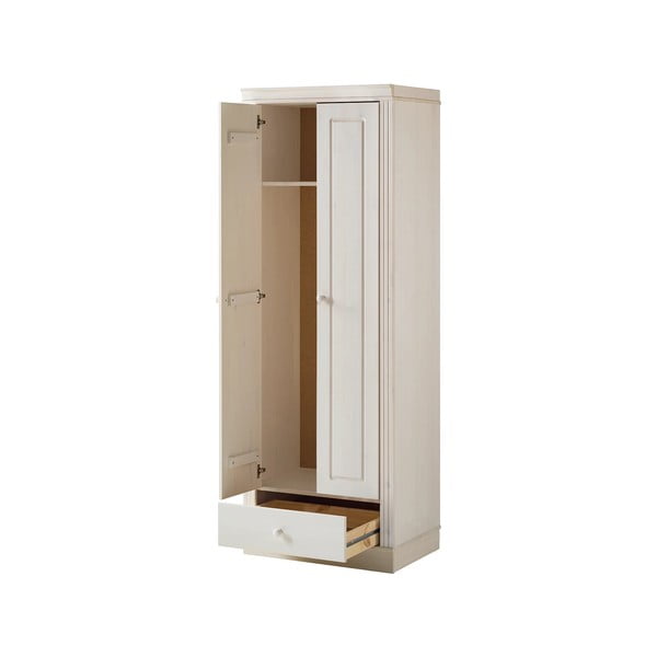 Biela šatníková skriňa z borovicového dreva 65x180 cm Anita – Støraa-image-4