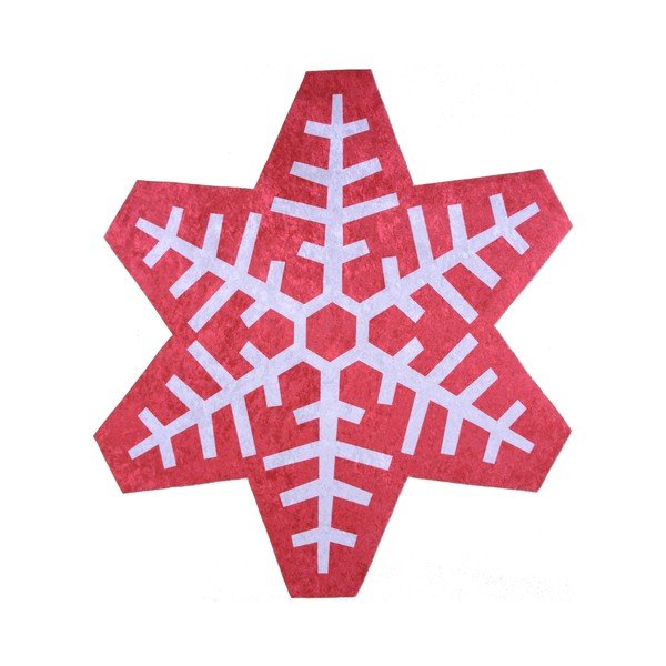 Červeno-biely koberec Vitaus Snowflake Special, 160 × 160 cm-image-1