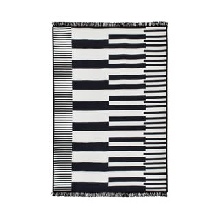 Čierno-biely obojstranný koberec Klotho, 120 × 180 cm