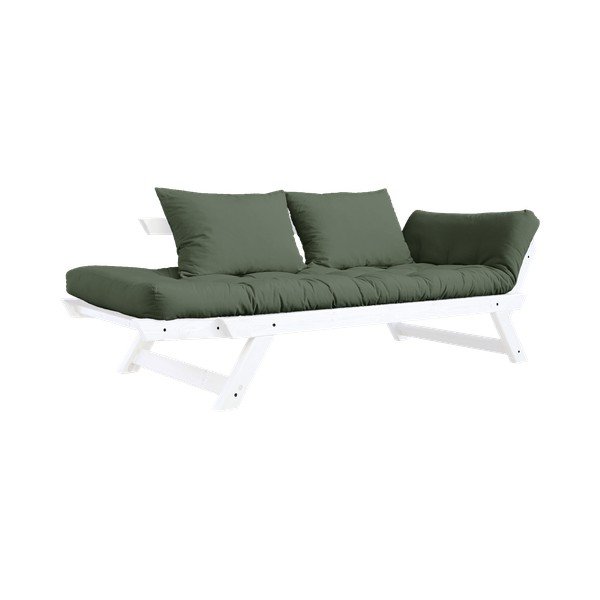 Rozkladacia pohovka so zeleným poťahom Karup Design Bebop White/Olive Green-image-4