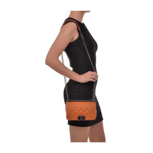 Koňakovohnědá kožené listová kabelka Isabella Rhea Mari-image-4