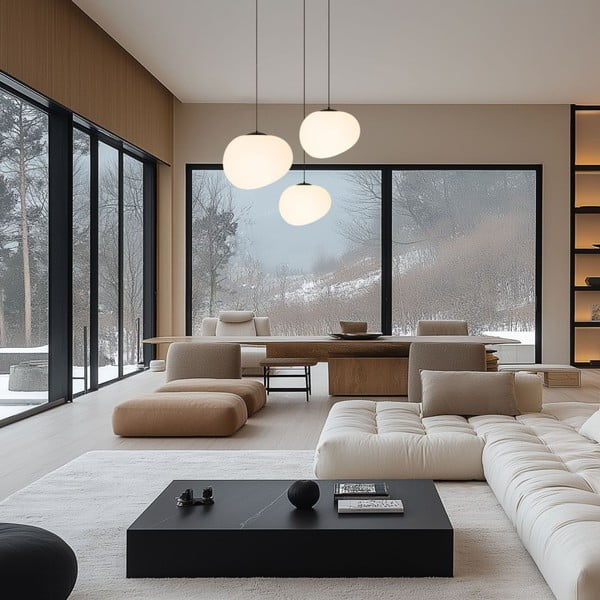 Čierno-biele závesné svietidlo ø 25 cm Stones – Candellux Lighting-image-2