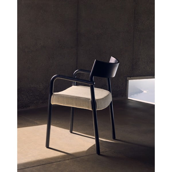 Čierna/béžová jedálenská stolička Falconera – Kave Home-image-1