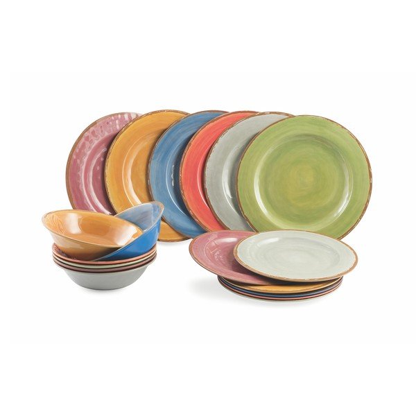 18-dielna sada farebného riadu z melamínu Villa d'Este Lucia-image-1