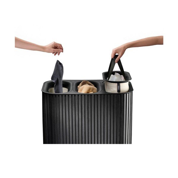 Čierny bambusový kôš na bielizeň 3x30 l Tota Trio Luxe – Joseph Joseph-image-4