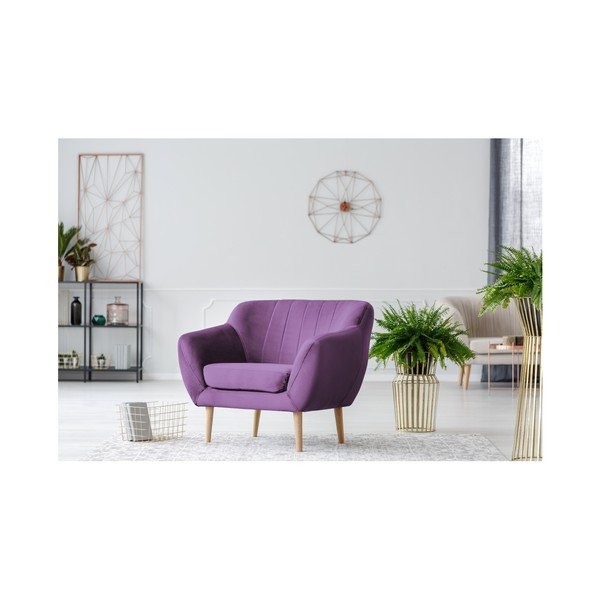 Fialové kreslo Mazzini Sofas Benito-image-2