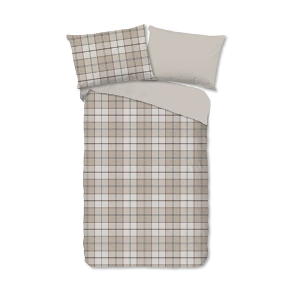 Svetlohnedé flanelové obliečky na jednolôžko 140x200 cm Bernardus – Good Morning