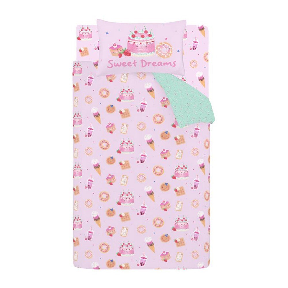 Ružová detská obliečka na jednolôžko 135x200 cm Sweet Treats – Catherine Lansfield