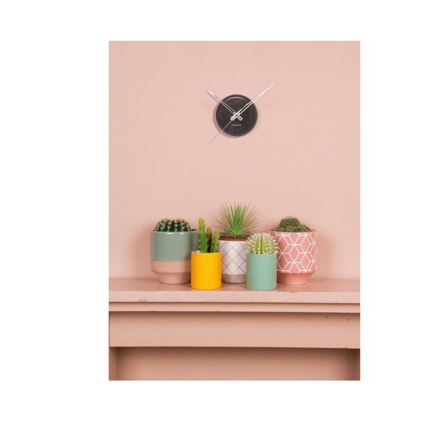 Čierne hodiny Present Time Marble Dot-image-2